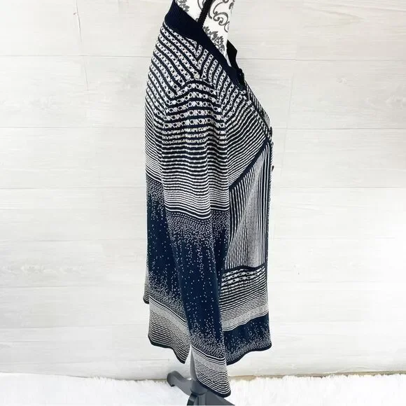 Ming Wang Multiprint Button Down Cardigan - Picture 4 of 8